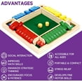 thumbnail image 5 of 1-4 Players Shut The Box Dice Game, Family Wooden Board Table Math Games for Adults and Kids, 8 Dices Classics Games for Classroom,Home,Party or Pub, 5 of 7