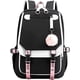 thumbnail image 2 of Mochila para niñas adolescentes Mochila para estudiantes de secundaria Mochila para exteriores con puerto de carga USB (21 litros, blanco negro), 2 of 5