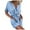 Blue, variant on Jumpsuits for Women 2025 Summer Dressy Loose Short Sleeves Solid Color Lace Up Elastic Waisted Short Pant Rompers Jumpers with Pockets