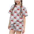 thumbnail image 2 of WPPGONE 2 Piece Little Girls Summer Short Set Cotton Crewneck T-Shirt and Shorts Breathable Cherry Floral Graphic Print Playwear Casual Outfits Daily Clothes Apparel, 2 of 6