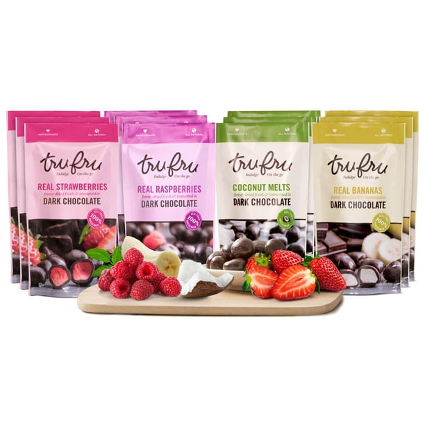 Tru Fru's Sampler Grab & Go Pack Raspberries, Cherries, Strawberries