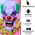 thumbnail image 4 of Haunted Hill Farm 20-In. Hanging Talking Clown Head with Light Up Eyes | Touch-Activated with Voice Greetings | Battery-Operated | Animatronic Halloween Decorations | HHDHCLOWN-2LSA, 4 of 11