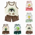 thumbnail image 2 of kaprioy Toddler Baby Boys Summer Outfits Toddler Boys Cotton Cartoon Tank Top and Shorts Set Summer Outfit Boys Vest Set 3M-6T, 2 of 5