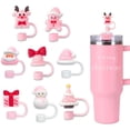 thumbnail image 1 of Genérico Paquete de 8 Cubiertas para Popotes de Termos Stanley - Juego de Protectores y Tapas Antipolvo para Accesorios de Vasos Térmicos (Pink), 1 of 3