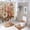 style-122, variant on Shower Curtain 4 Piece Set Vintage Elegant Rustic Floral Botanical French Bathroom Sets with Curtain Rug Toilet Cover And U Shaped Mat Colorful Bohemian Flower 12 Plastic Hooks for Bathtub Decor