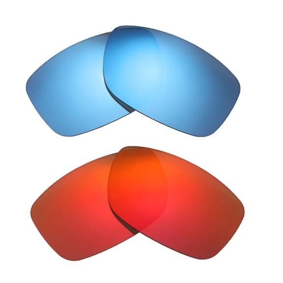 Walleva Polarized Fire Red   Ice Blue Replacement Lenses For Oakley Crosslink (55) Sunglasses