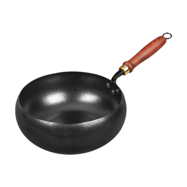 Sartén Wok Wok de Cocina Manual Forjado Universal Versátil Mango de Madera Wok Chino sin tapa