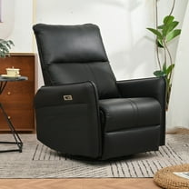 Recliner Chair, 270° Power Swivel Rocker Recliner Chair with USB Ports, Extra Large Footrest, Side Pocket, Electric Glider Reclining Sofa for Living Room Bedroom, Black