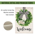 thumbnail image 6 of Boxwood Wreath Welcome Garden Flag,Burlap Garden Flag Double Sided Summer Fall Buffalo Plaid Bow Yard Ourdoor Farmhouse Decor,Small Garden Flag 12x18 Prime, 6 of 6