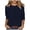A-Navy213, variant on Yuanlong Womens Tshirts Basic Solid Color Round Neck 3/4 Sleeve T-Shirts Soft Loose Spring Layering Daily Tops For Ladies