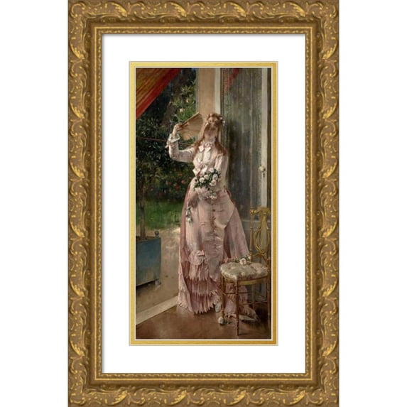 Alfred Stevens 14x24 Gold Ornate Framed and Double Matted Museum Art Print Titled - Summer (1877)
