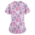 thumbnail image 3 of TIMIFIS Valentine's Day Women Scrub Tops Short Sleeve V-Neck Tops Working Uniform Printing Pocket Blouse Tops with Pockets - Spring, 3 of 3
