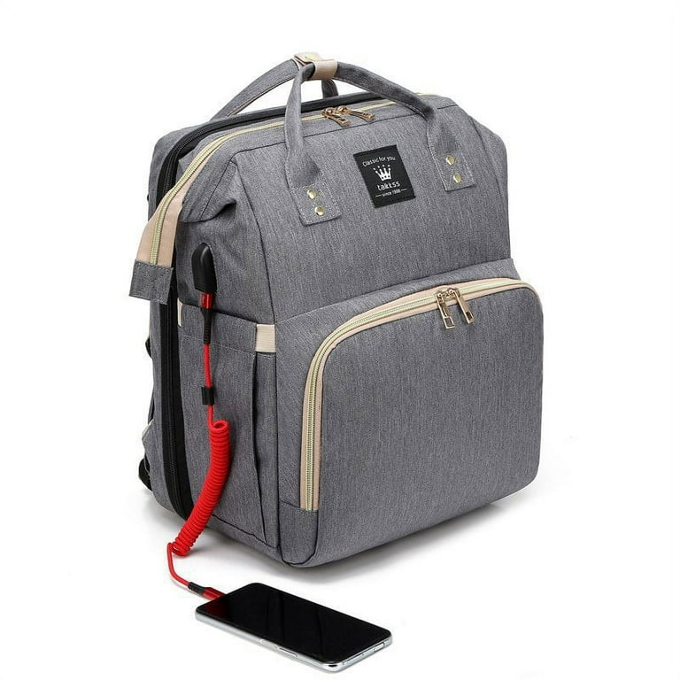 Premium Quality Designer Diaper Bag Backpack - Easily Connects to Strollers