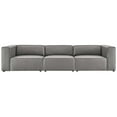 thumbnail image 3 of Modway Mingle Vegan Leather 3-Piece Sectional Sofa in Gray, 3 of 10
