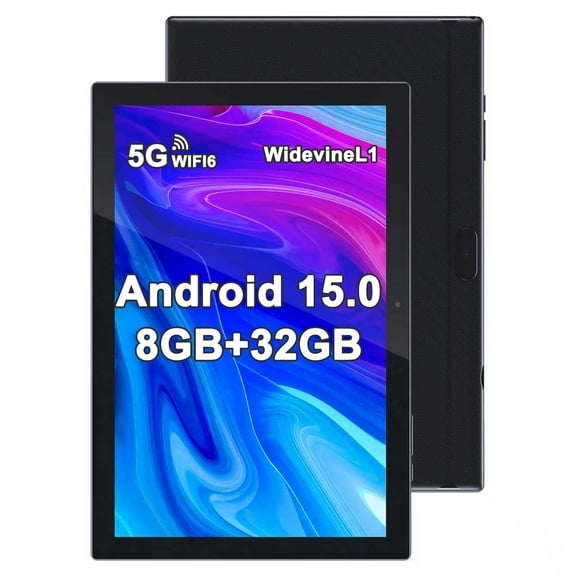 Tablet 10 Inch Android 15 Tablets,8GB(3 5 expansion) RAM＆ 32GB ROM 1TB Expand，6000mah Battery, Quad-Core Processor 2GB RAM Tableta, 8MP Camera WiFi 10.1'' IPS HD Touch Screen android Tablet Black.