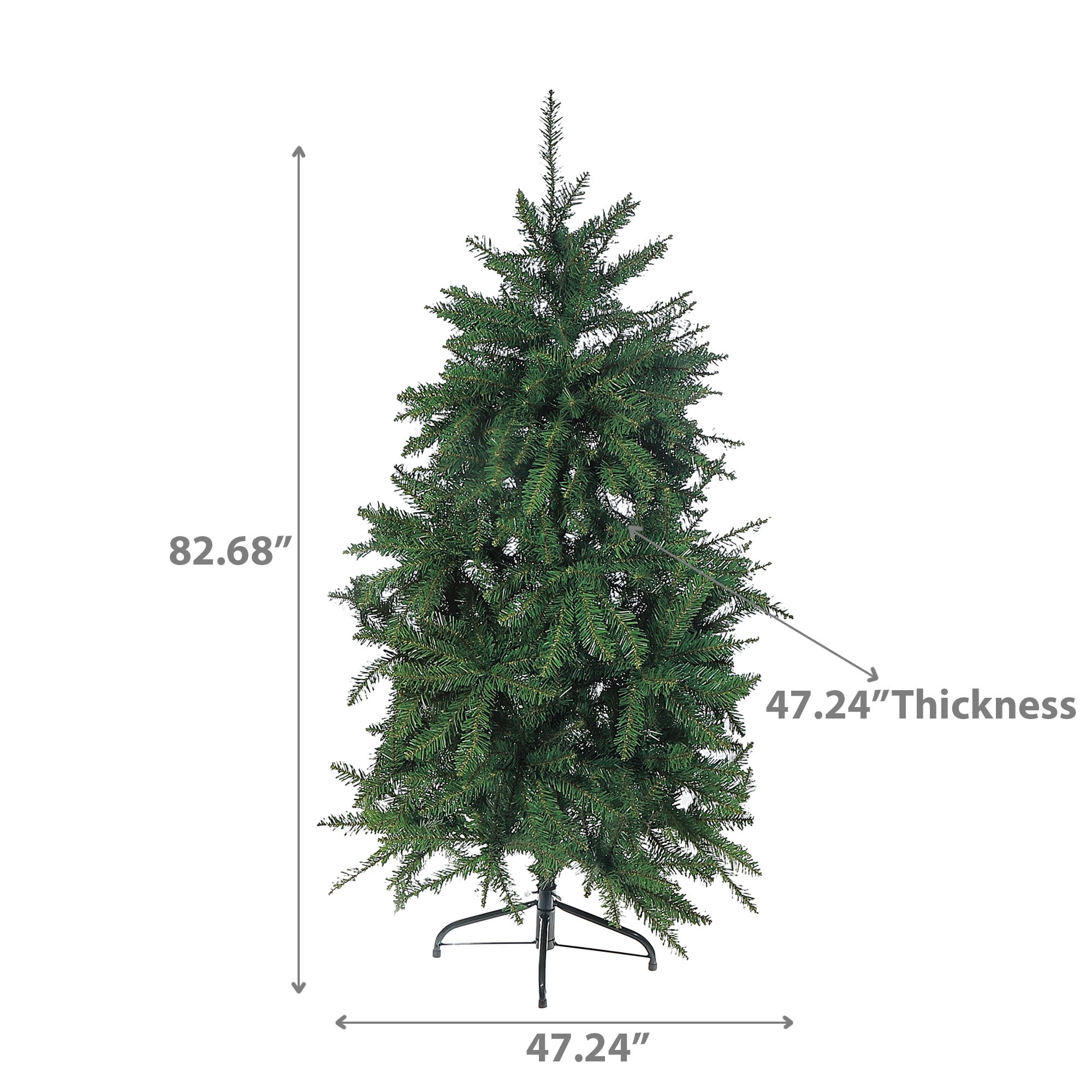 7 Green Spruce Xmas Tree Pvc 1150 Normal Tips W/Metal Stand