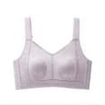 thumbnail image 4 of Bigersell Cotton Bra for Women Trendy Comfortable Without Underwire Bra Plus Size Bra Style F-1014 Purples 4XL, 4 of 4