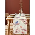 thumbnail image 2 of Cherry Blossoms Plant Table Runner 70 Inches, Pink Floral Butterfly Leaves Bed Runner Dresser Scarves Tabletop for Indoor Outdoor Parties/Ceremony/Banquet, 13" x 70", 2 of 8