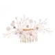 thumbnail image 1 of Nvzi Horquillas para el pelo de boda con flores para novias, peinetas con perlas de cristal, pinzas para el pelo, tocado, accesorios para el pelo de boda dorados, joyas - doradas, 1 of 4