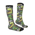 thumbnail image 4 of Lsque Cartoon Dinosaurs Printed Crew Socks Men's Women's LightWeight Thin Casual Calf Socks ,Knee High Socks,Cotton Socks, 4 of 9