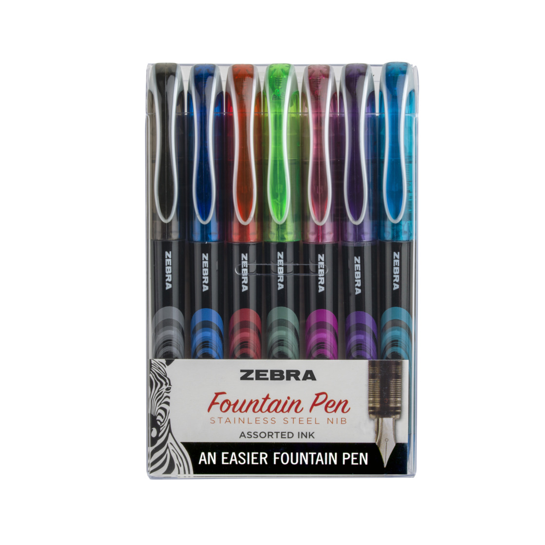 Zebra Fountain Pen Assorted Colors, 7-Pack photo 1