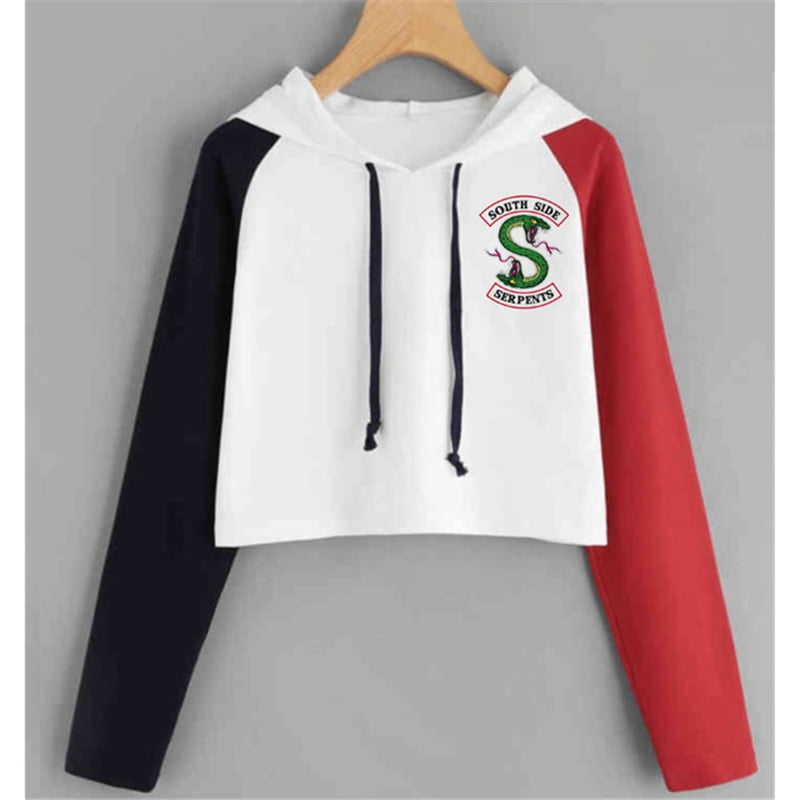 Riverdale Hoodies Sweatshirts Costume South Side Serpents Harajuku Riverdale Sweater Tshirt Splice Hoodie Top Girls Woman Walmart