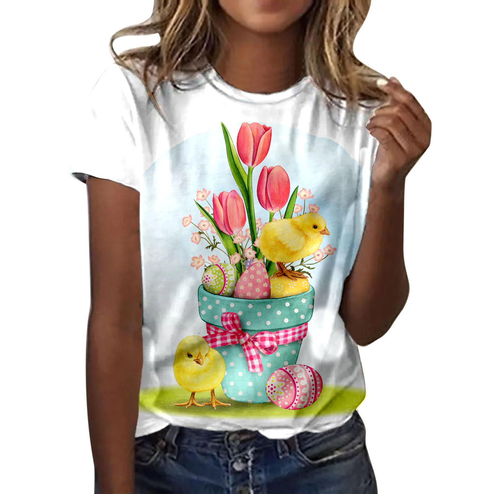 Plus Size Tshirts for Women Women Casual Summer Easter Funny Rabbit ...