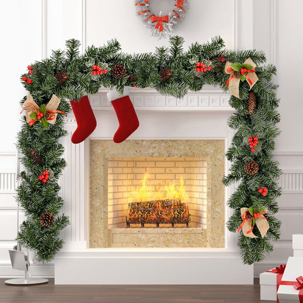 ODOMY 6Ft Christmas Garland for Stairs, Realistic Christmas Garlands