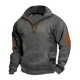 thumbnail image 1 of pstuiky Camisas de invierno de manga larga para hombre, Suéter de hombre con cremallera, color liso, cuello alto, manga larga, cuadros pequeños camisetas de hombre l, 1 of 6
