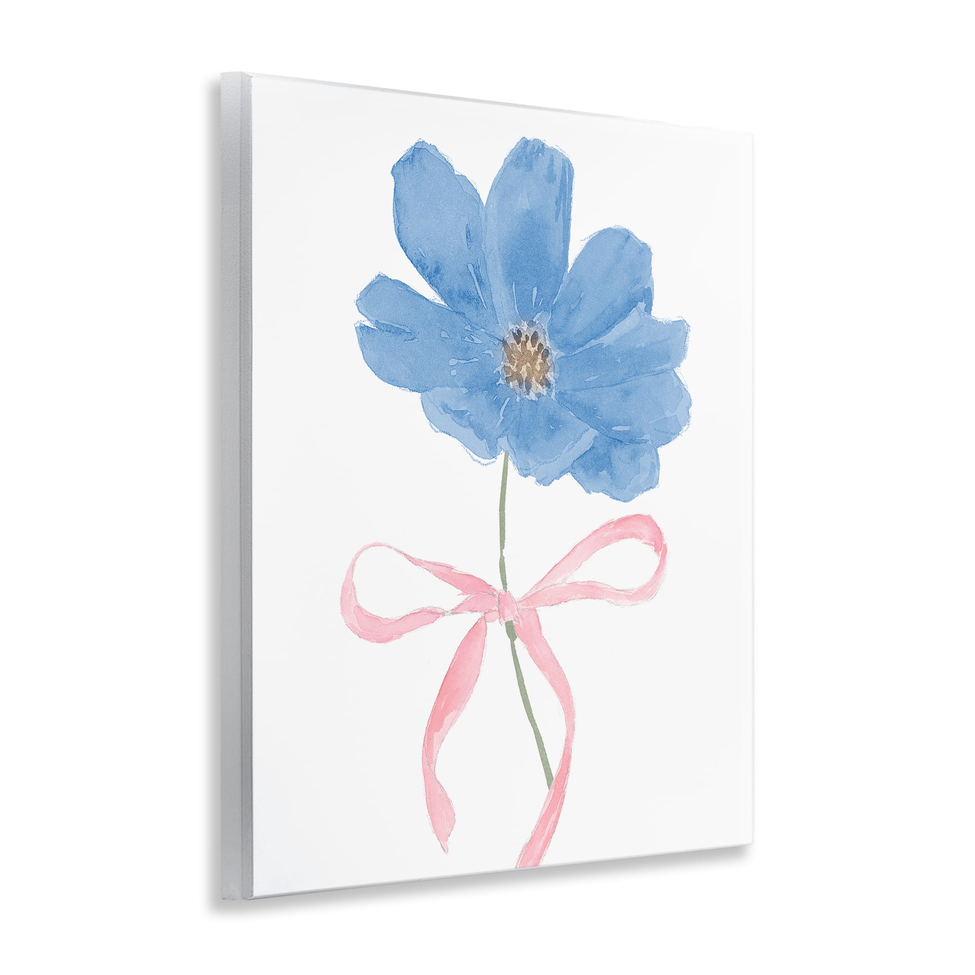 Stupell Industries Blue Bow Bloom Wall Plaque Art, design by Lucille Price