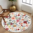 thumbnail image 3 of Watercolor Flowers Round Rug 6ft Washable Circle Kitchen Rugs Non Slip Farmhouse Spring Floral Botanical Large Area Rug Indoor Floor Carpet for Bedroom Living Room Home Office Dining Room Nursery, 3 of 8
