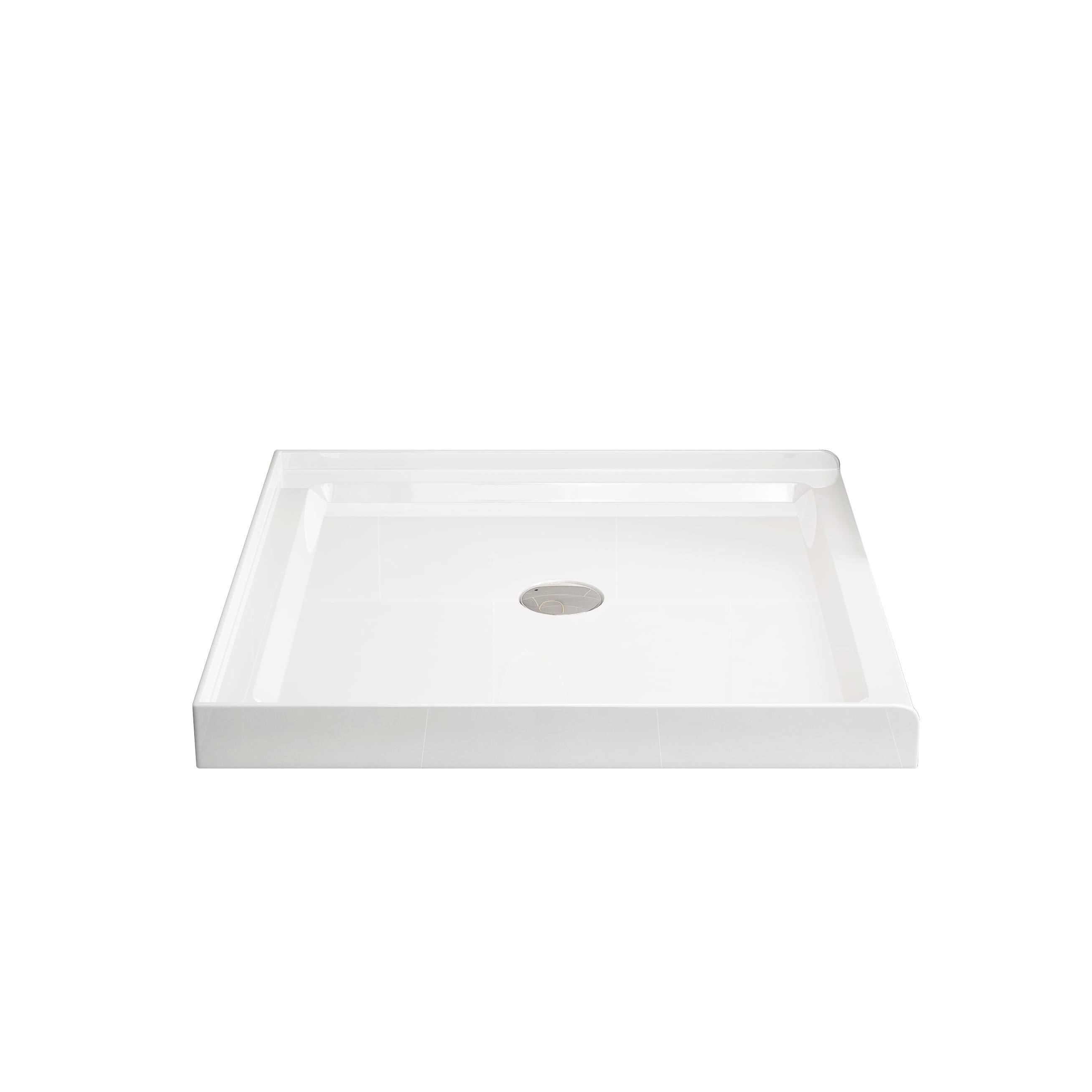 36'' Square Shower Base White ABS, highgloss,Centered Drain 3 Splash