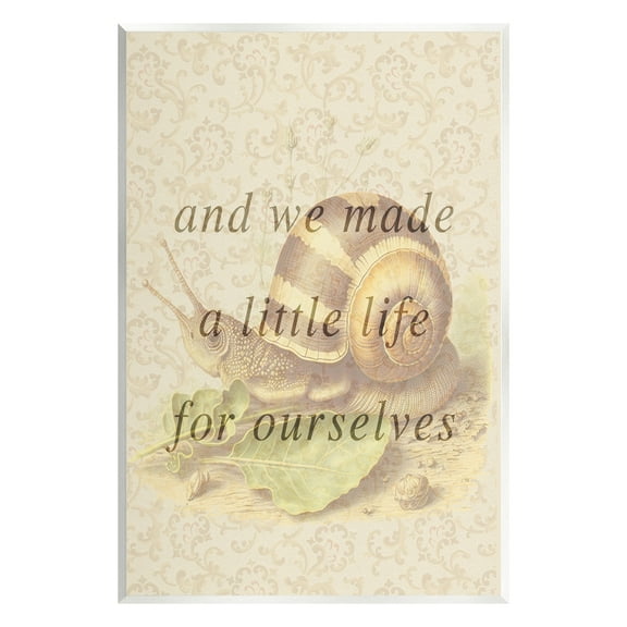 Stupell Industries Vintage Phrase with Snail Animals & Insects Painting Unframed Art Print Wall Art, 10 x 15