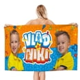 thumbnail image 1 of Vlad y Niki Toalla de playa de secado rápido con diseño temático, regalo para mujeres y niñas, ideal para cumpleaños, fans, amantes de la música, uso en la playa o al aire libre, 78 × 150 cm, 1 of 6