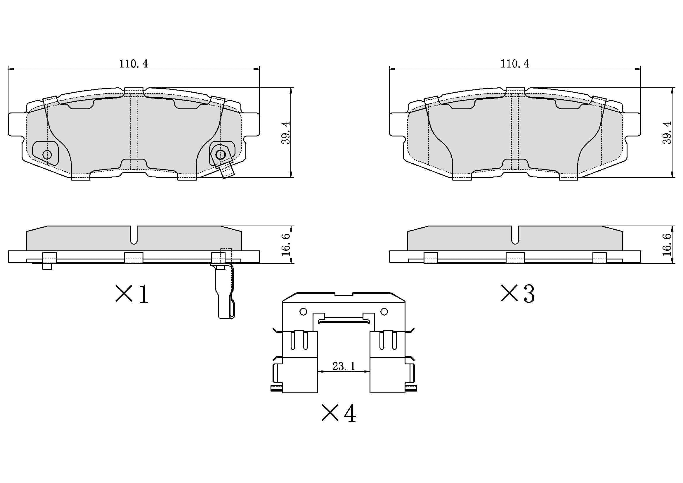 Winstop Brake Pad Set, Rear WS.1124.0.C, Subaru Forester 2018-2014