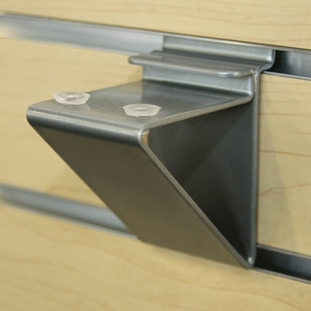 

Slatwall Glass Shelf Bracket Low Profile Support for Glass Shelving up to 12 D Silver 4 Pack