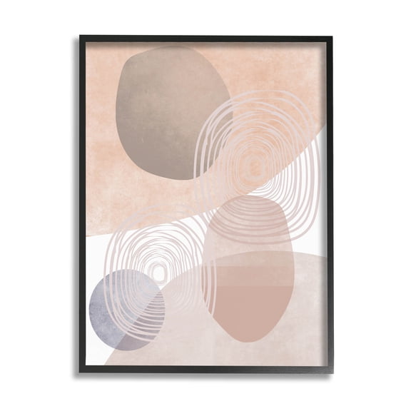 Spiraled Pastel Round Shapes Abstract Graphic Art Black Framed Art Print Wall Art
