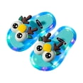 thumbnail image 2 of Boys Girls Flashing LED Light Up Slippers Kids Cartoon Open Toe Slides Lightweight Sandals for Party & Daily Play Blue Size 3-3.5 Years, 2 of 5