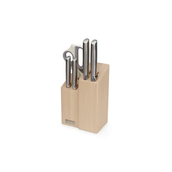 Joseph Joseph Elevate Fusion 5-piece Knife & Scissor Set with Beechwood Block