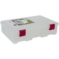 thumbnail image 1 of Creative Options Boîte Utilitaire Pro Latch Profonde 4-9 Compartiments-11"X7.25"X2.75 Pouces Transparent avec Magenta, 1 of 2