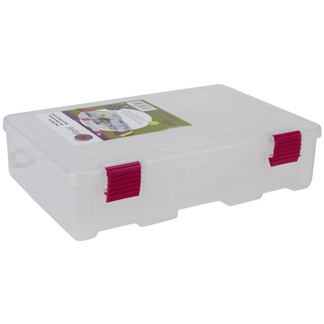 Creative Options Boîte Utilitaire Pro Latch Profonde 4-9 Compartiments-11"X7.25"X2.75 Pouces Transparent avec Magenta