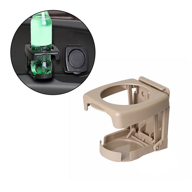 Speravity Portavasos plegable para coche, soporte ajustable para vaso de agua extraíble para vehículo, soporte portátil para botella de bebida, Automoción decorativa y accesorios beige Speravity VI000129-02
