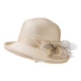 thumbnail image 6 of Riforla Womens Summer Dress Hat Wide Leaf Flower Bridal Shower Hat Sun Hats Beach Hat Beach Hats for Women Beige, 6 of 7