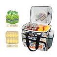 thumbnail image 2 of FORMRS Insulated Cooler Bag 24 Cans Capacity Soft Leakproof Lunch Box with Side Pockets, Blue Sardines Pattern, 2 of 7