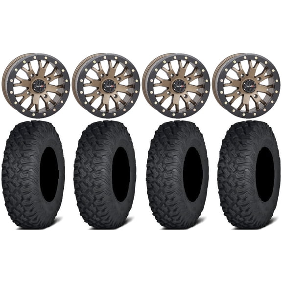 System 3 SB-4 Bronze (6 1) 15" Wheels 32" Coyote Tires Polaris RZR XP 1000 / PRO XP / Ranger XP 900/1000