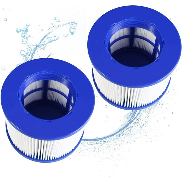 2-Pack Inflatable Spa Filter Cartridge (75 x 100mm) -Replacement for CleverSpa, AquaParx, AquaSpa & Most Portable Hot Tubs, All-Season Use