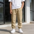 thumbnail image 3 of Fozruso Comfortable And Stylish Boys Casual Trousers For Autumn Linen Blend Long Pants With Elastic Waist Casual Long Pants Sizes 9-10 Years(Yellow), 3 of 7