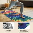 thumbnail image 4 of Colorful Tie Dye Pattern Hot Yoga Mat Towel Non Slip for Hot Yoga - Quick-Drying Yoga Mat Cover with 4 Corner Pockets with Travel Bag - Hot Yoga Towel Non Slip Grip Moisture Wicking Sweat 70"x26", 4 of 6