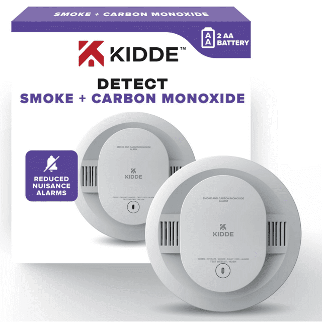 Kidde Combination Alarm ( Smoke and Carbon Monoxide ), White, AA Battery Operated