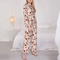 thumbnail image 3 of Haiem Autumn Brown Butterfly Pattern Women’s Long-sleeve Sleepwear,Sleepwear Set,2-piece Loungewear Set,Soft PJs Comfy Nightwear with Pockets-Medium, 3 of 7